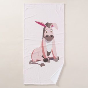 Funny Bath Towel with Pink Donkey - Choose Color