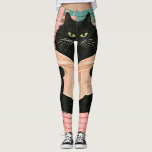 Funny Bathroom Black Cat Leggings