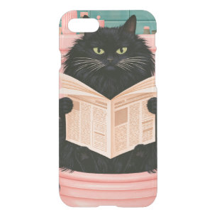 Funny Bathroom Black Cat iPhone SE/8/7 Case