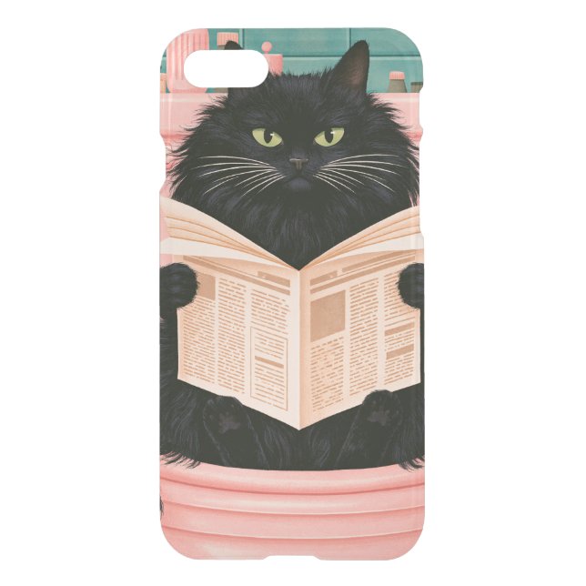 Funny Bathroom Black Cat  Uncommon iPhone Case (Back)