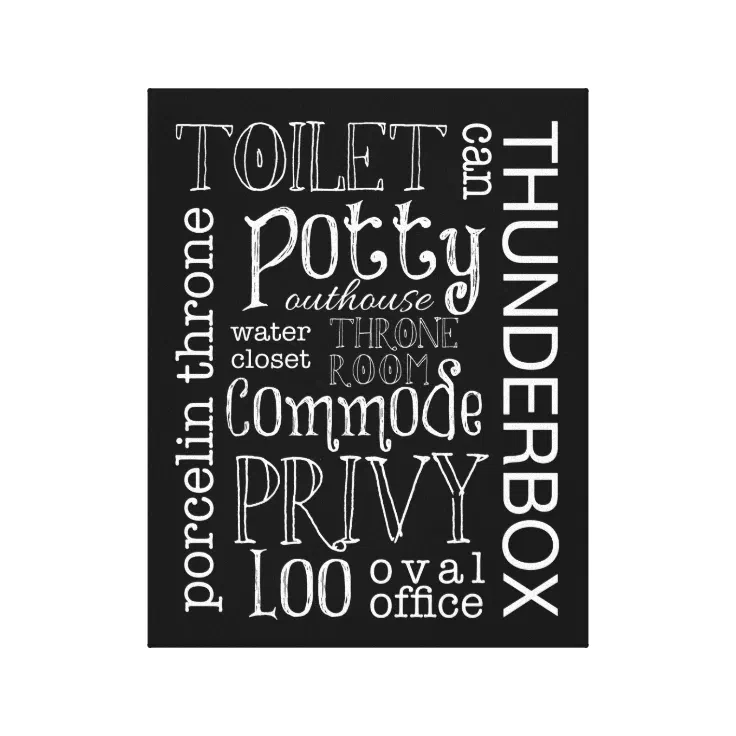 Funny Bathroom Canvas Art Print Zazzle