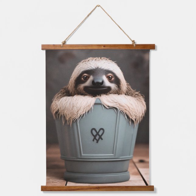Funny Bathroom Decor Wall Art Sloth (Front)