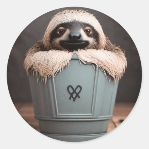 Funny Bathroom Decor Wall Art Sloth Classic Round Sticker