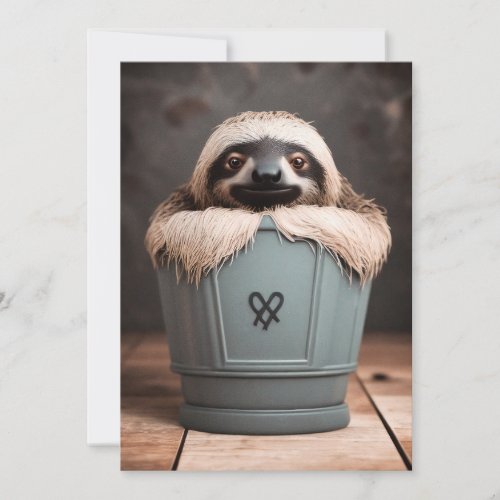 Funny Bathroom Decor Wall Art Sloth Holiday Card