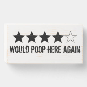 Funny Bathroom Decor Wooden Box Sign