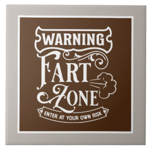 funny bathroom fart zone word art ceramic tile