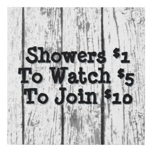 Funny Bathroom Faux Canvas Print