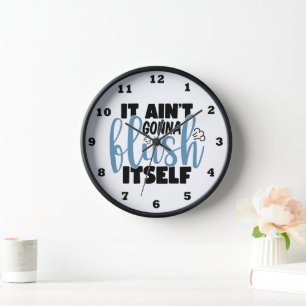 Funny bathroom flus word art clock