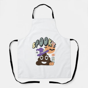 Funny Bathroom Humor Cute Retro Halloween Spooky P Apron