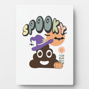 Funny Bathroom Humor Cute Retro Halloween Spooky P Plaque