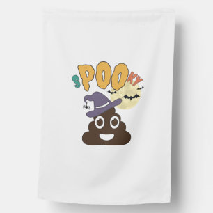 Funny Bathroom Humor Halloween Spooky Poo Design House Flag