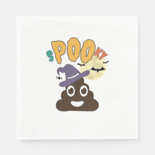 Funny Bathroom Humor Halloween Spooky Poo Design Napkins