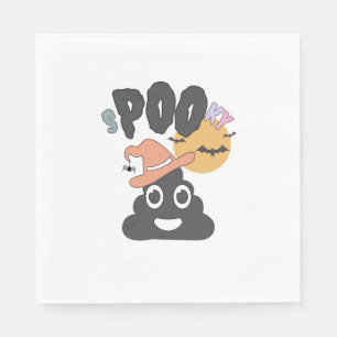 Funny Bathroom Humor Halloween Spooky Poo Design Napkins