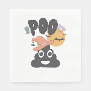 Funny Bathroom Humor Halloween Spooky Poo Design Napkins