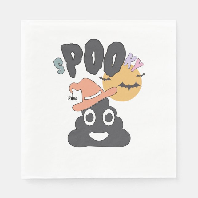 Funny Bathroom Humor Halloween Spooky Poo Design   Napkins (Front)