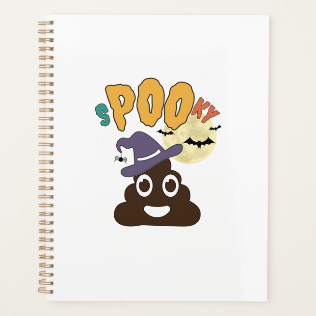 Funny Bathroom Humor Halloween Spooky Poo Design   Planner (Front)
