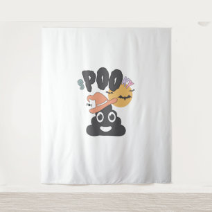 Funny Bathroom Humor Halloween Spooky Poo Design Tapestry