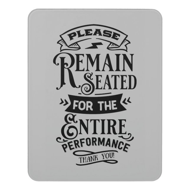 funny bathroom performance word art door sign (Contemporary Vert)