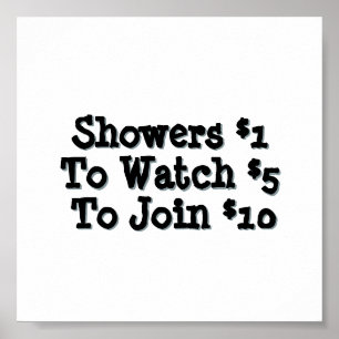 Funny Bathroom Shower Humor Poster