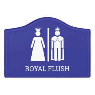 Funny Bathroom Sign King & Queen Restroom Toilet