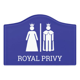 Funny Bathroom Sign King & Queen Restroom Toilet