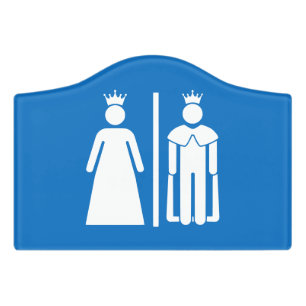 Funny Bathroom Sign King & Queen Restroom Toilet