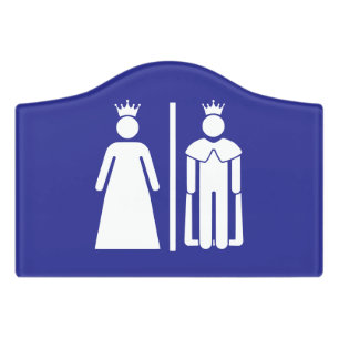 Funny Bathroom Sign King & Queen Restroom Toilet