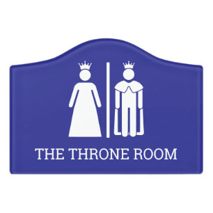Funny Bathroom Sign King & Queen Restroom Toilet