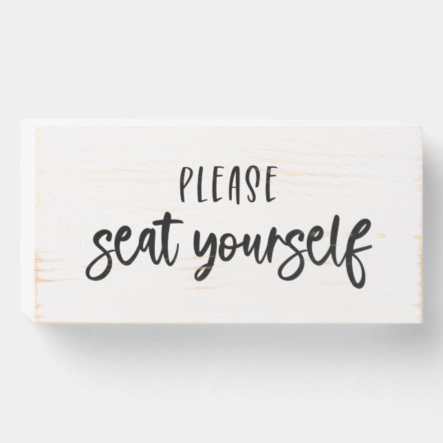 Funny Bathroom Sign Please Seat Yourself (Front Horizontal)
