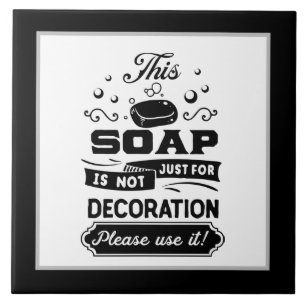 funny bathroom soap word art ceramic tile