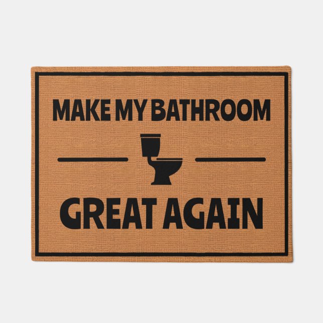 Funny Bathroom Toilet Humor Rustic Minimalist Doormat (Front)