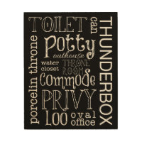 Funny Bathroom Toilet Potty Wooden Wal Art