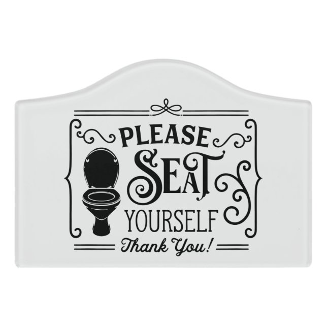 funny bathroom toilet word art door sign (Small Crest Front)