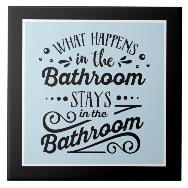 funny bathroom word art ceramic tile (Front)