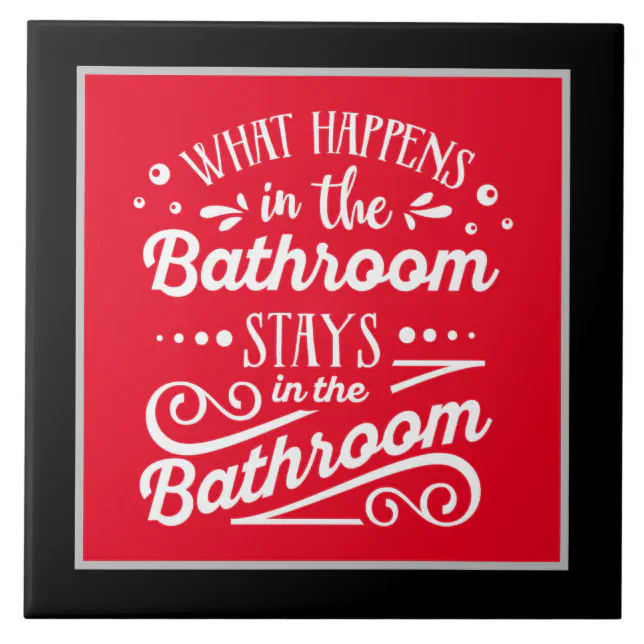 funny bathroom word art ceramic tile Zazzle