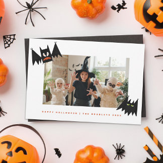 Funny Bats Illustrated Halloween Holiday Card