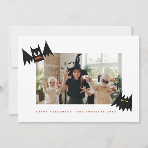 Funny Bats Illustrated Halloween Holiday Card