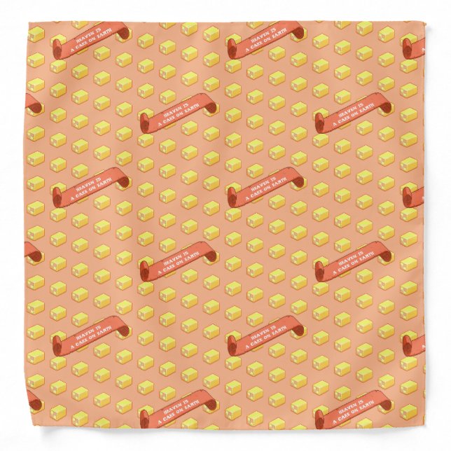 Funny Battenberg Heaven Is A Cake On Earth Pattern Bandana (Front)