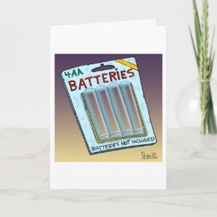Funny Batteries Not Included card and gift.