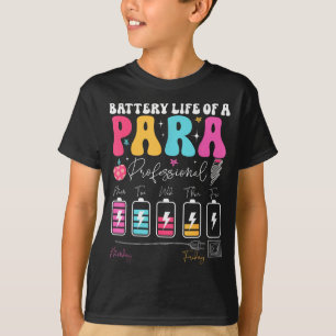 Funny Battery Life Of A Paraprofessional First Day T-Shirt