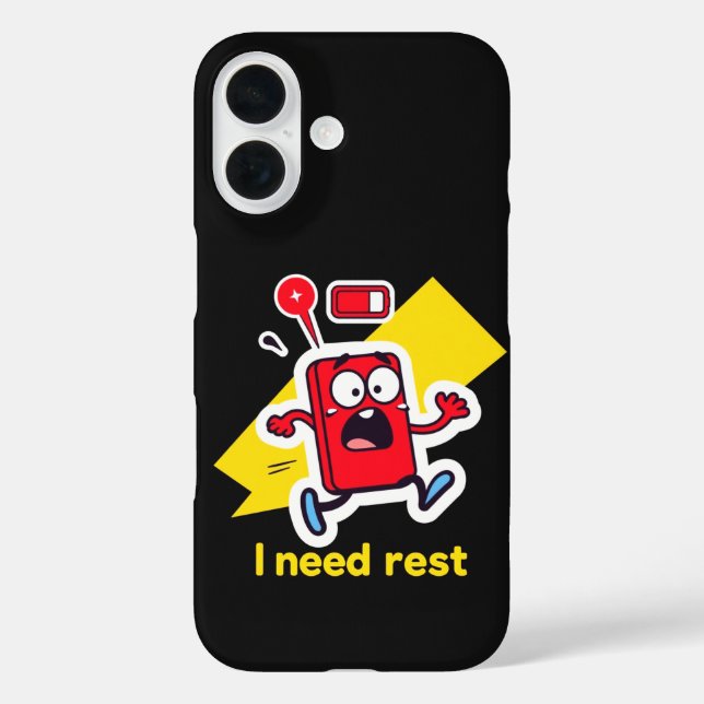 Funny Battery: When Energy Runs Away Case-Mate iPhone Case (Back)