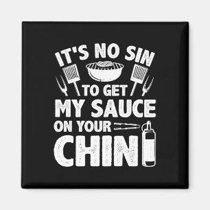 Funny Bbq Art For Men Women Grilling Meat Smoking Magnet