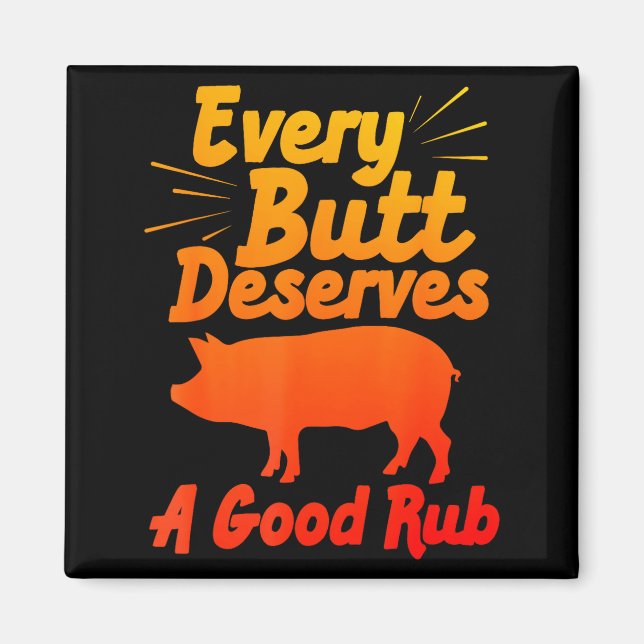 Funny Bbq Art For Men Women Grilling Meat Smoking  Magnet (Front)