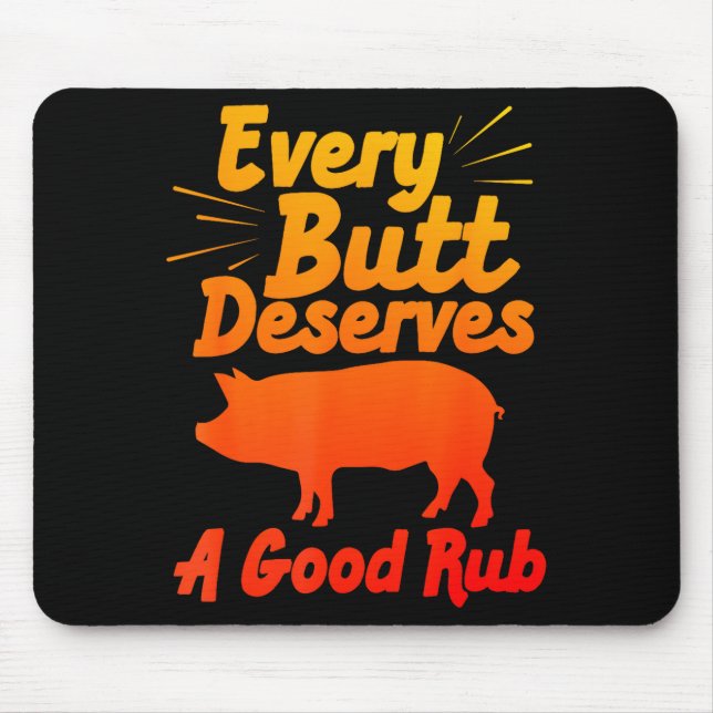 Funny Bbq Art For Men Women Grilling Meat Smoking  Mouse Pad (Front)