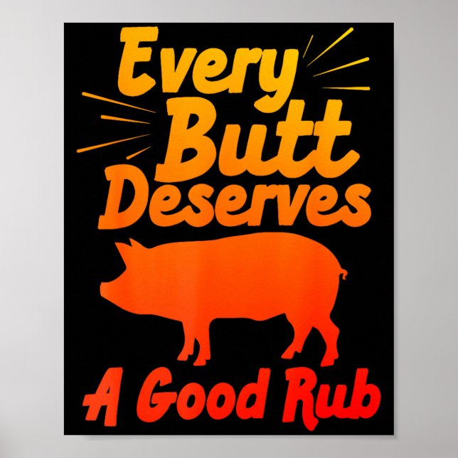 Funny Bbq Art For Men Women Grilling Meat Smoking  Poster (Front)