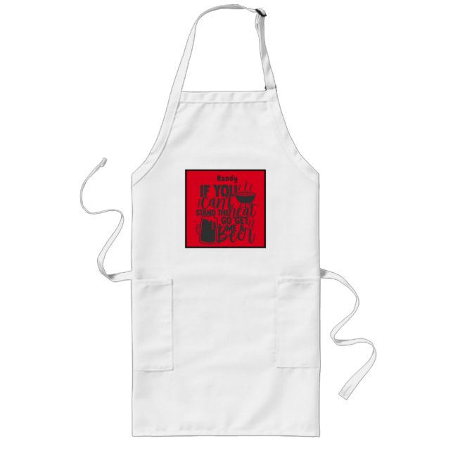 Funny BBQ Backyard Grill Humor Quote Personalize Long Apron (Front)