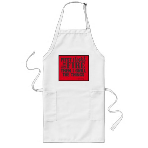 Funny BBQ Backyard Grill Humor Quote Personalize Long Apron