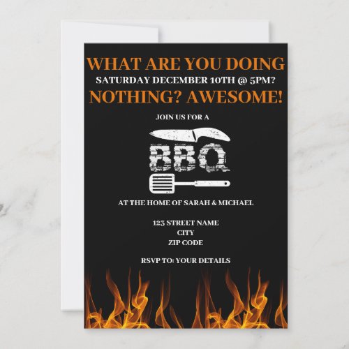 Funny BBQ Backyard Party Invitation