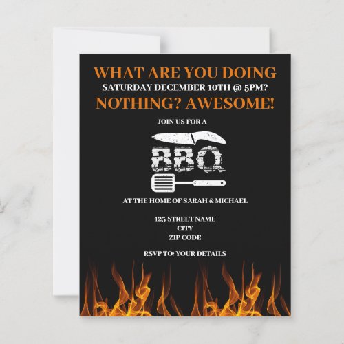 Funny BBQ Backyard Party Invitation