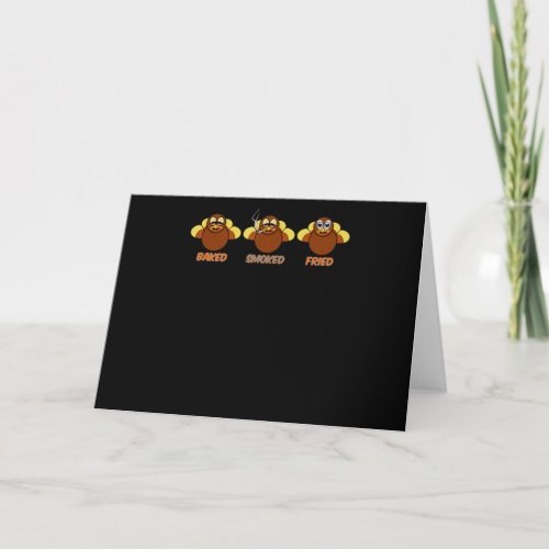 Funny BBQ Baked Smoked Fried Turkey Holiday Card